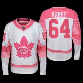 David Kampf Toronto Maple Leafs Hockey Fights Cancer Jersey White Pink #64
