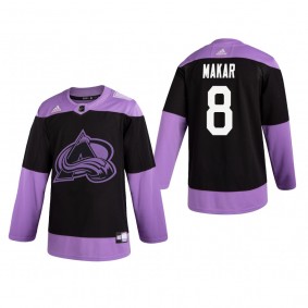 Cale Makar Hockey Fights Cancer Jersey Colorado Avalanche Black Practice