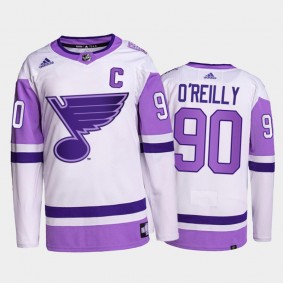 Ryan O'Reilly #90 St. Louis Blues HockeyFightsCancer White Primegreen Authentic Jersey