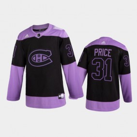 Carey Price 2021 Hockey Fights Cancer Night Canadiens Jersey Purple