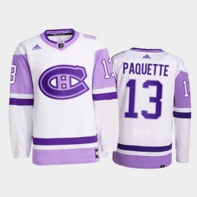 Cedric Paquette 2021 Hockey Fights Cancer Jersey Montreal Canadiens White Primegreen