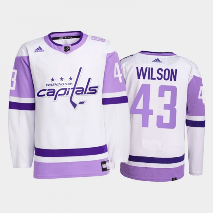 Washington Capitals adidas Hockey Fights Cancer Primegreen Authentic Custom  Jersey - White/Purple
