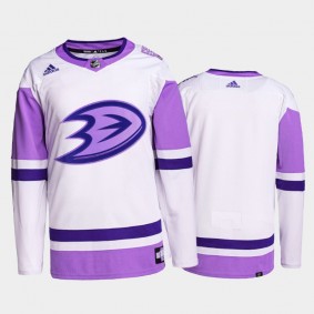Anaheim Ducks HockeyFightsCancer White Purple Primegreen Authentic Jersey