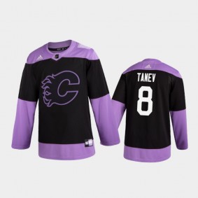 Chris Tanev 2020 Hockey Fights Cancer Jersey Calgary Flames Black Practice