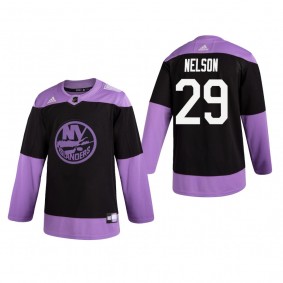 Brock Nelson #29 New York Islanders 2019 Hockey Fights Cancer Black Practice Jersey