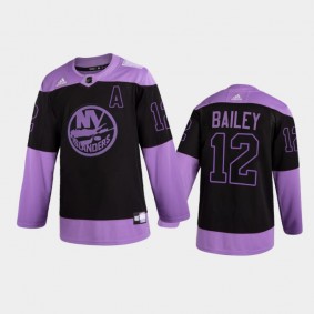 josh bailey 2021 Hockey Fights Cancer Night Islanders Jersey Purple