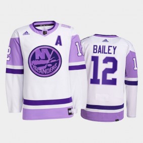 Josh Bailey 2021 Hockey Fights Cancer Islanders White Primegreen Jersey