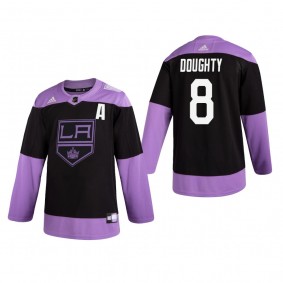 Drew Doughty Hockey Fights Cancer Jersey Los Angeles Kings Black Practice