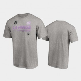 2020 Hockey Fights Cancer Los Angeles Kings T-Shirt Heather Gray