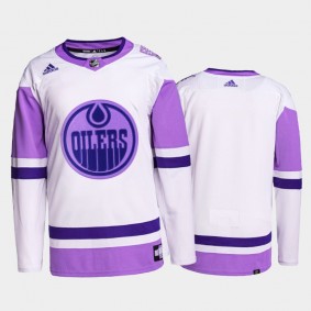 Edmonton Oilers HockeyFightsCancer White Purple Primegreen Authentic Jersey