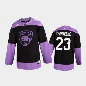 Carter Verhaeghe 2020 Hockey Fights Cancer Jersey Florida Panthers Black Practice