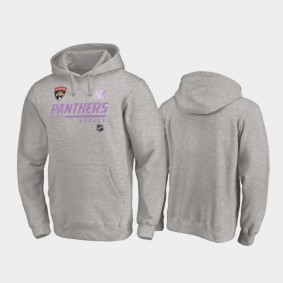 2020 Hockey Fights Cancer Florida Panthers Pullover Hoodie Heather Gray