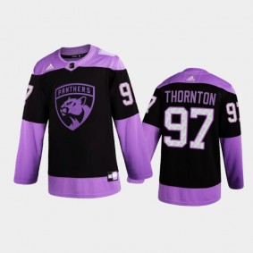 Men Joe Thornton #97 Florida Panthers HockeyFightsCancer Purple 2021 Trade Jersey