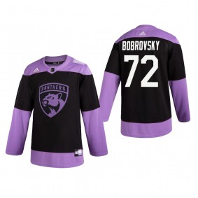 Sergei Bobrovsky Hockey Fights Cancer Jersey Florida Panthers Black Practice