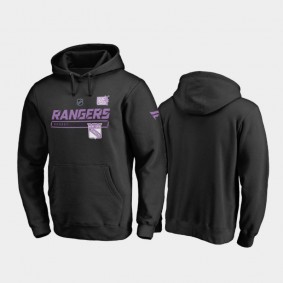 2020 Hockey Fights Cancer New York Rangers Prime Hoodie Black Pullover