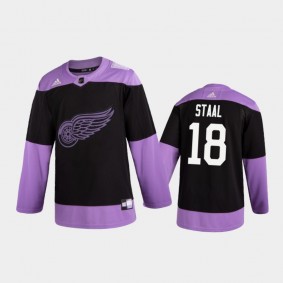 Marc Staal 2020 Hockey Fights Cancer Jersey Detroit Red Wings Black Practice