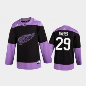 Thomas Greiss 2020 Hockey Fights Cancer Jersey Detroit Red Wings Black Practice